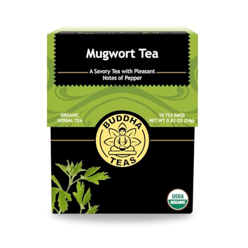 Buddha Teas Organic Mugwort Tea - Caffeine-Free, USDA Organic, 18 Bleach-Free Bags