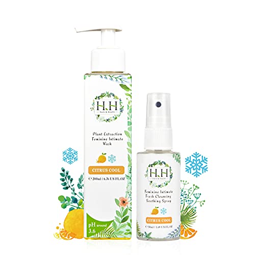 HH Herb&Health Feminine Wash - Freshness with Organic Oils, Hypoallergenic, Citrus Mint - 8oz