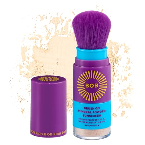 BOB KIDS SPF 30 Brush On Mineral Powder Sunscreen - Hypoallergenic, Water Resistant, 80 Mins