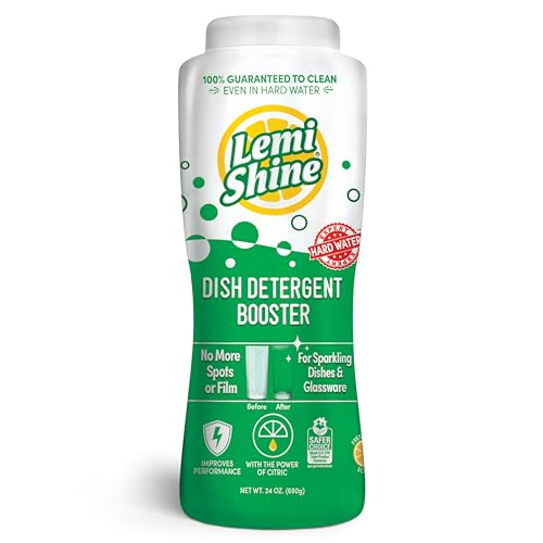 Lemi Shine Dishwasher Cleaner - Hard Water Stain Remover, Citric Acid Formula - 24oz