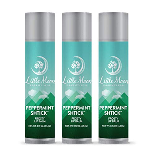 Little Moon Essentials Lip Balm - Natural Hydration, Vegan & Cruelty-Free - 3 Pack Peppermint