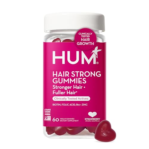 HUM Hair Strong Gummies - Biotin, Zinc & Fo Ti for Hair Health, Skin & Nails - 30-Day Supply