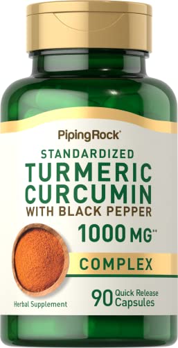 Piping Rock Curcumin Herbal Supplement - Supports Joint Health, Non-GMO, Gluten Free - 90 Capsules