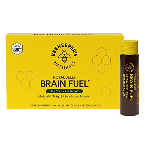 BEEKEEPER'S NATURALS B.LXR Brain Fuel - Memory, Focus & Clarity, Caffeine-Free - 6 Ct