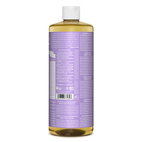 Dr. Bronner's Pure Castile Body Soap - Regenerative Organic Oils, Gentle on Skin - Lavender, 32oz