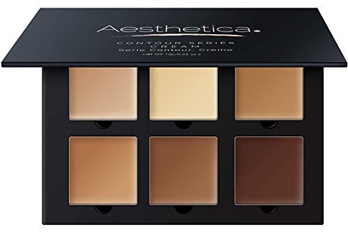 Aesthetica Cosmetics Cream Contour Palette - Buildable Highlight & Definition, Vegan - 6 Shades