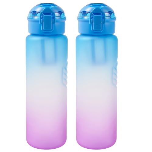 Kerilyn 32oz Leakproof Water Bottle - BPA Free, Easy Open, Hidden Handle - 2 Pack