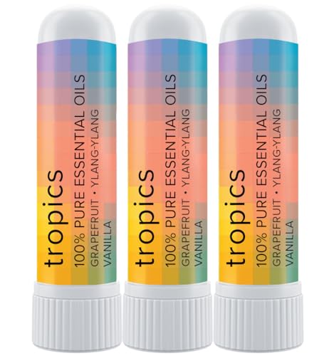 MOXE Tropics Aromatherapy Nasal Stick - Relaxing Tropical Scents, 100% Natural - 3 Pack