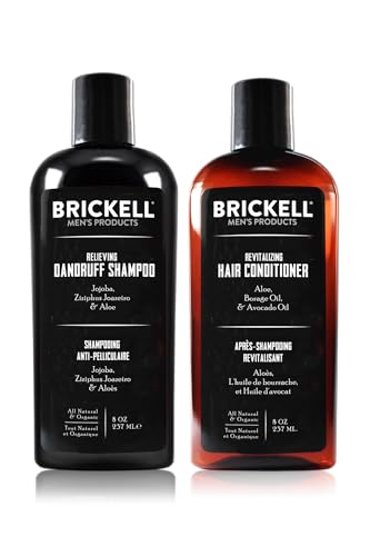 Brickell Men’s Hair Care Set - Nourishes Scalp, Reduces Dandruff, Natural Ingredients - 2 Pack
