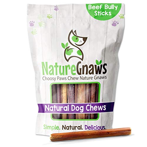 Nature Gnaws Dog Treats - Long Lasting Natural Beef Bully Sticks, Rawhide-Free - 8oz (5-6")