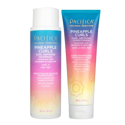 Pacifica Beauty Pineapple Curls Shampoo & Conditioner Set - Moisturizes, Reduces Frizz - 12oz & 8oz