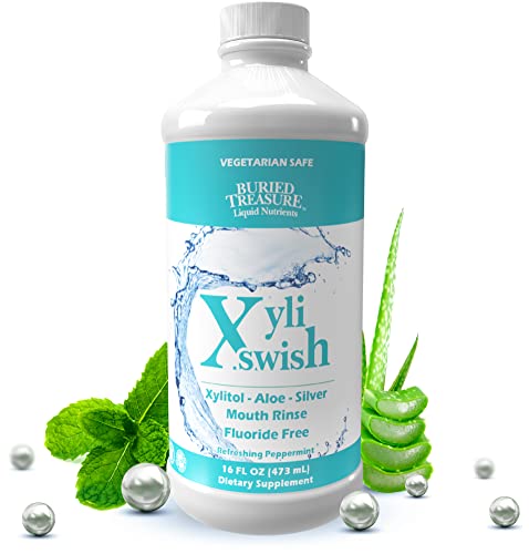 Xyli Swish Mouthwash - Natural Xylitol & Aloe, Alcohol-Free, Fresh Peppermint - 16oz