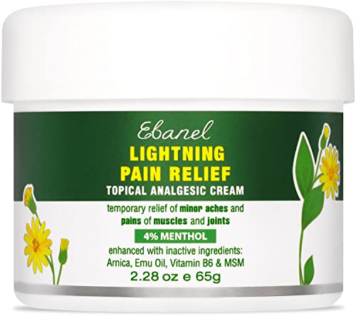 Ebanel Muscle Rub - Fast Pain Relief, Natural Anti-Inflammatory with Hemp Oil, 4oz