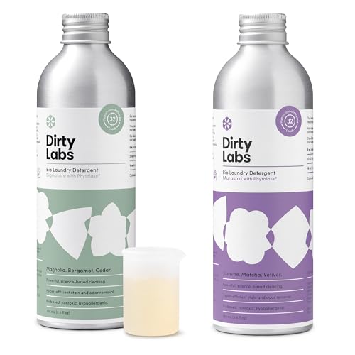 Dirty Labs Concentrated Laundry Detergent - Nontoxic, Biodegradable, 32 Loads, Signature & Murasaki