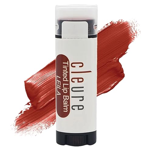 Cleure Tinted Vegan Lip Balm - Hydrating & Mineral-Tinted for Sensitive Skin - Leila (.15 oz)