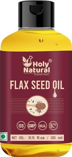 Holy Natural's Flax Seed Oil - Vital Omega-3 Supplement, Food Grade, 10.15 fl oz