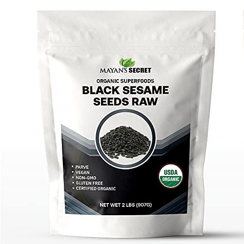 Mayan's Secret Organic Superfood Black Sesame Seeds - Nutrient-Rich, Non-GMO, Vegan - 2lbs