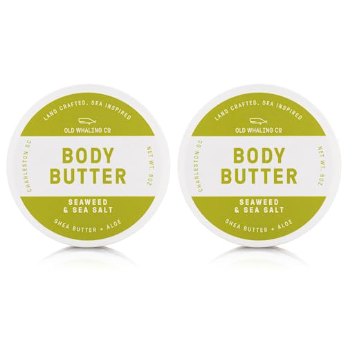 Old Whaling Co Body Butter - Hydrating with Shea, Aloe & Sunflower Oil - Sea Spray Jasmine, 2x8oz