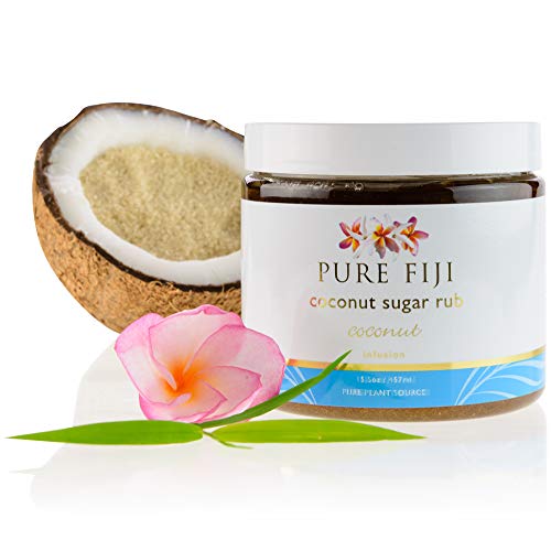 Pure Fiji Coconut Sugar Body Scrub - Hydrating Exfoliator for Smooth Skin, 15.5oz