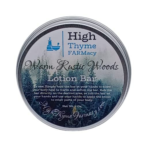 High Thyme FARMacy Moisturizer - Nourishing Waterless Lotion Bar, Warm Rustic Woods Scent - 1.5oz