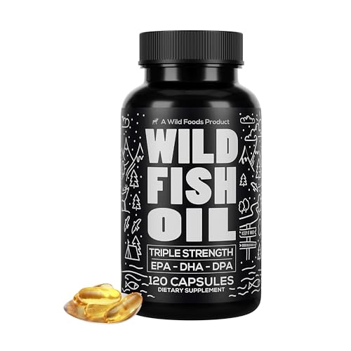 Wild Foods Omega-3 Fish Oil Supplement - Triple Strength Heart & Joint Support, 120 Capsules