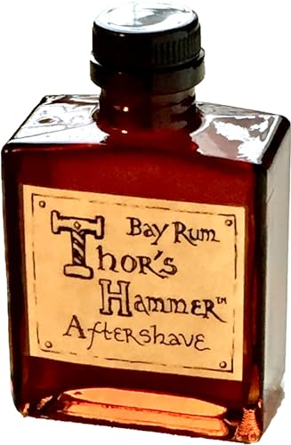 Thor's Hammer Bay Rum Aftershave - All Natural, West Indian Bay Oil Scent, 5oz Cork Top