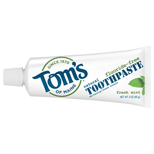 Tom's of Maine Travel Size Toothpaste - Fluoride-Free Fresh Mint, Natural Ingredients - 3 oz