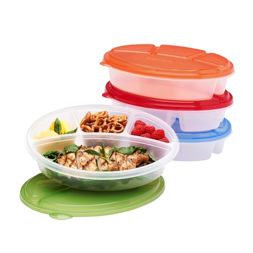 Bentgo Easyboxes 4-Compartment Food Storage Containers - Reusable, BPA-Free, 8-Piece Set