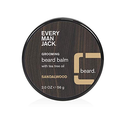 Every Man Jack Beard Balm - Moisturizes & Strengthens with Tea Tree Oil - 2oz Sandalwood Scent