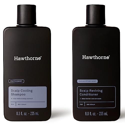 Hawthorne Men's Scalp Relief Shampoo & Conditioner Set - Soothing Natural Ingredients - 8 Fl Oz Each