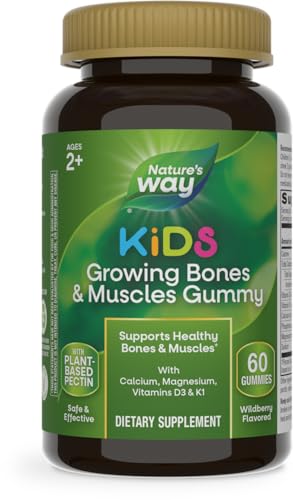 Nature's Way Kids Vitamins Bundle - Supports Healthy Bones & Muscles, Wildberry Flavor - 60 Gummies