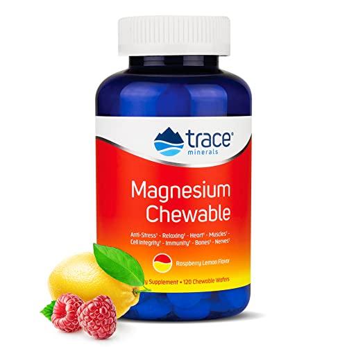 Trace Minerals Magnesium Chewable Supplement - Promotes Calm, Sugar Free, Raspberry Lemon - 120 ct