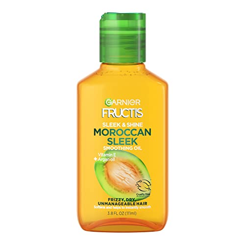 Garnier Fructis Hair Oil - Frizz Control, Argan Oil Infused for Smooth and Sleek Hair - 3.75 Fl Oz