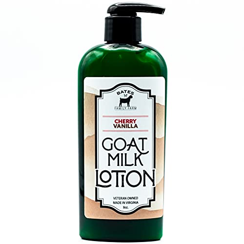 Bates Family Farm Goat Milk & Shea Body Lotion - Nourishing for Skin, Cherry Vanilla - 8 Oz