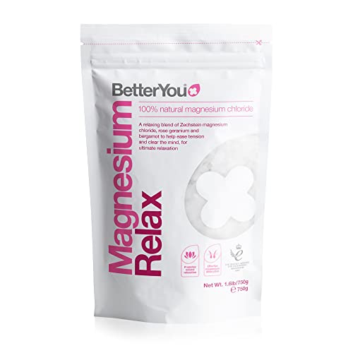 BetterYou Magnesium Relax Bath Flakes - Muscle Relief & Skin Health with Essential Oils - 1.6 lb