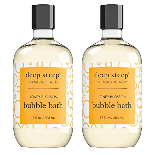 Deep Steep Bubble Bath - Soothing Honey Blossom, Vegan & Cruelty-Free - 17oz, Pack of 2