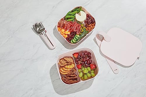 W&P Porter Bento Lunch Box - 3 Compartments for Fresh Meals, BPA-Free, Blush - Medium