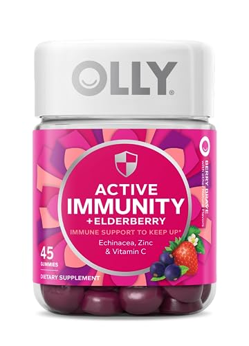 Olly Gummy Immune Defense Supplement - Elderberry, Vitamin C & Zinc, Berry Flavor - 45 Gummies