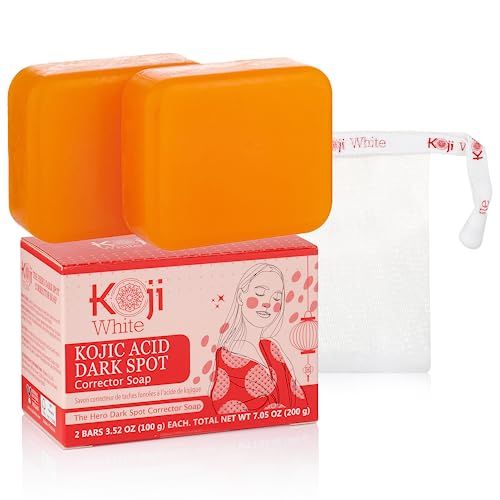 Koji White Kojic Acid Bar Soap - Evens Skin Tone, Hydrating with Vitamin C & Licorice - 3.52 Oz