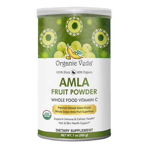 Organic Veda Amla Powder - Boosts Immunity & Skin Health, Non-GMO, Vegan - 7oz