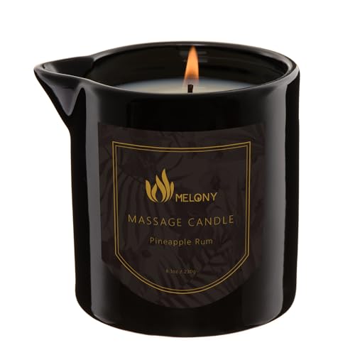 MELONY Massage Oil Candle - Ultra-Moisturizing, Natural Ingredients, Aromatherapy - 8.1 oz