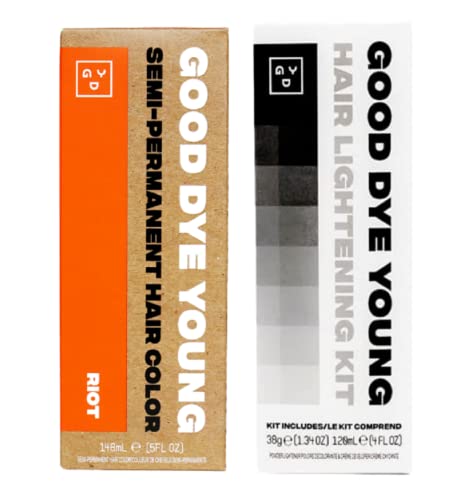 Good Dye Young Semi-Perm Hair Dye (Riot) - Vibrant Color, Natural Ingredients - 4oz