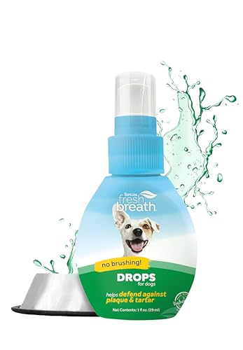 TropiClean Mouthwash - Freshens Breath, Reduces Plaque, Dog Dental Care - 2.2 oz Concentrate