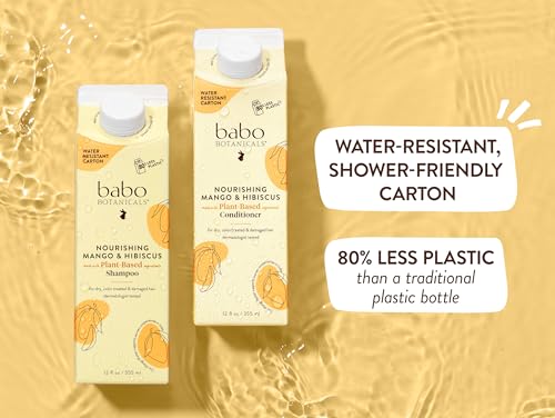 Babo Botanicals Conditioner - Nourishes & Softens Dry, Color-Treated Hair - Vegan, 80% Less Plastic