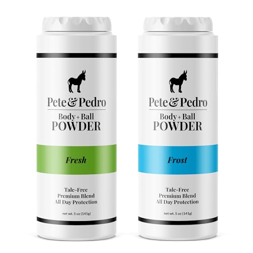 Pete & Pedro Body Powder - Talc-Free Moisture Absorber, Soothing Fresh & Frost Scents - 5oz