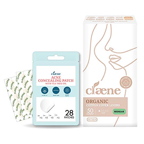 Claene Feminine Care Set - Organic Cotton Liners & Vegan Acne Patches, 4 Sizes - Daily Use