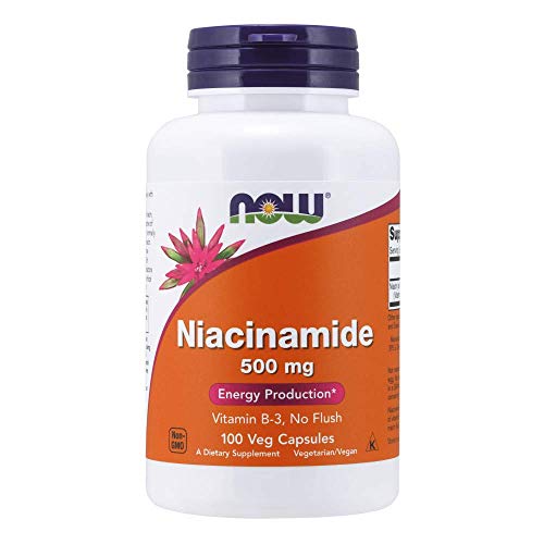 NOW Foods Niacinamide 500mg - Supports Energy Production, Vegan & Non-GMO - 100 Capsules