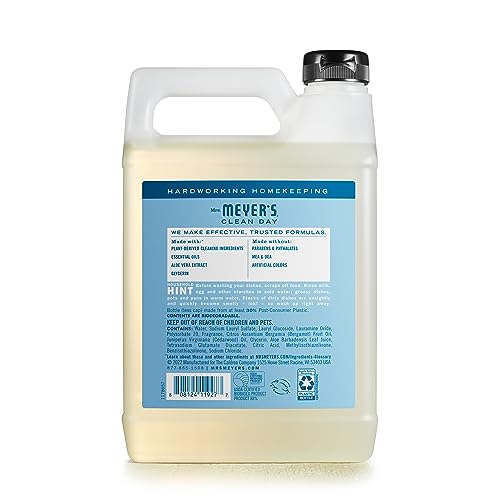 Mrs. Meyer's Clean Day Dish Soap - Plant-Derived, Biodegradable, Rain Water Scent - 48 fl. oz