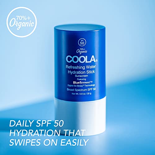 COOLA Face Sunscreen - SPF 50 UVA/UVB Protection, Hydrating with Coconut Water - 0.8 Oz