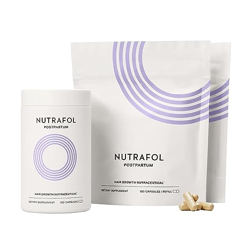 Nutrafol Postpartum Hair Growth Supplements - Thicker Hair, Less Shedding, 3-Month Supply